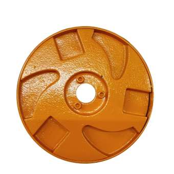 Piatto porta segmenti genovesi Achilli per levigatrici, accessorio arancione professionale per sgrossatura e lucidatura pavimenti in marmo e pietra.