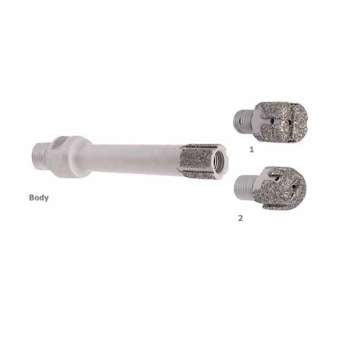 Prolunga con diamante elettrodeposto, ideale per estendere la portata di lavoro su superfici dure e resistenti.