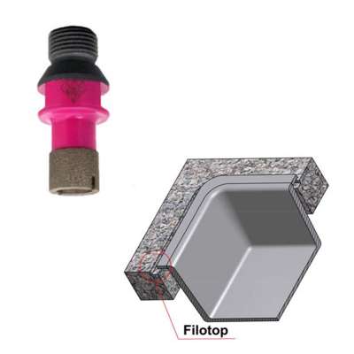 Frese diamantate 20x15 1/2 Gas FILOTOP per Dekton - Lapitec 